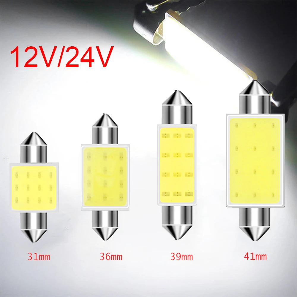 Qasim Lot De 4 Ampoules LED Festoon C5W 39mm Canbus Sans Erreur - Blanc 6500K Super Lumineuses Pour Voiture