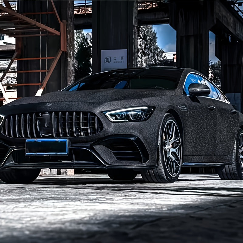 Elevate the look of your vehicle with this versatile universal fit PVC vinyl film. The diamond grain black car wrap adds a touch of style with its full body adhesive sticker, providing a sleek and modern appearance to your car.