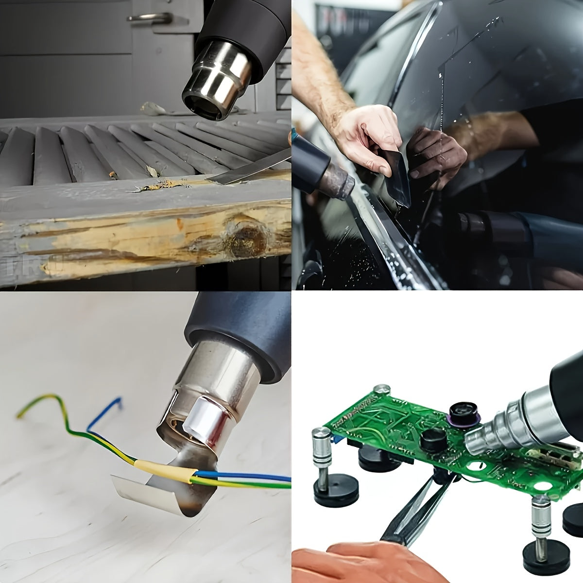 2500W Heat Gun 352°F-1202°F Variable Temperature Control Overload Protection, Hot Air Gun Variable Temperature Control Memory Function, Fast Heating Heavy Duty Hot Air Gun Kit for Car Wrap, Crafts, Shrinking Tubing, Strippi