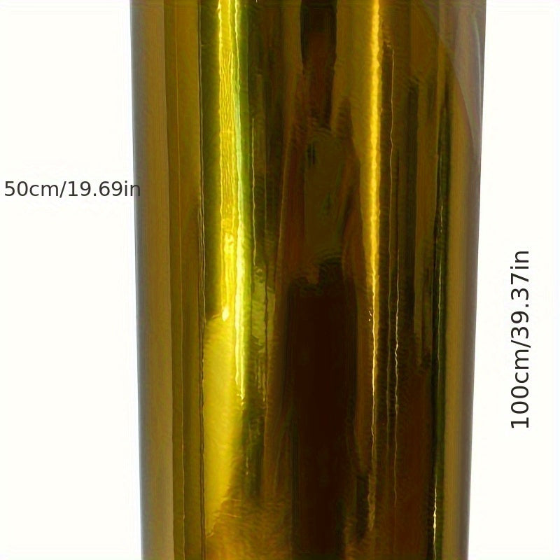 Golden Chrome Vinyl Wrap PVC Film for Car Decals, Waterproof and Stretchable Car Wrap Vinyl Roll with Air Release Technology