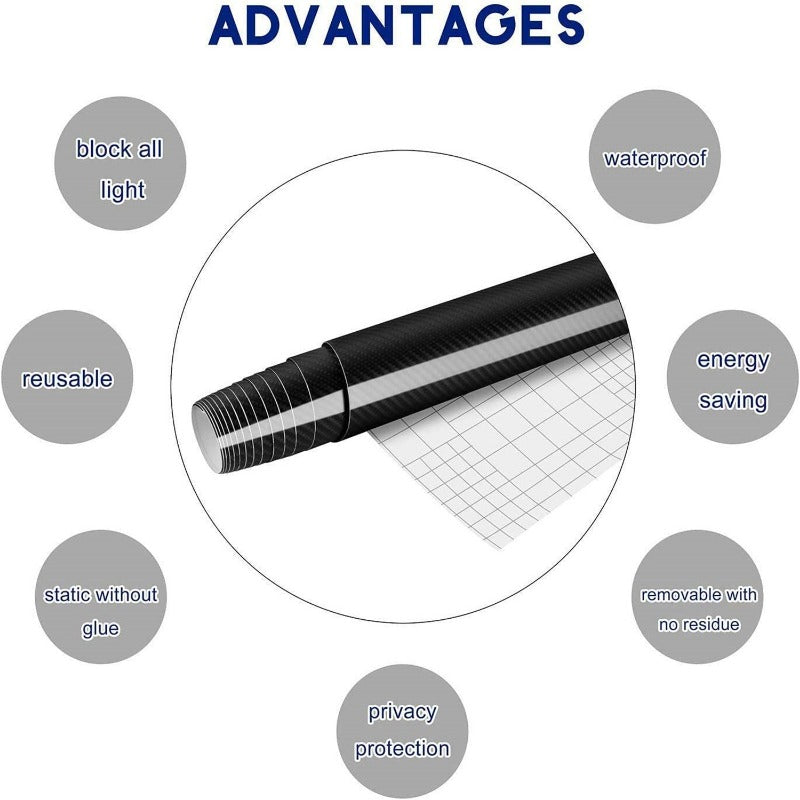 Carbon Fiber Effect DIY Car Wrap Film - Glossy Black Self-Adhesive Vinyl for Car Door Sill, Bumper, and Body Protection - Anti-Collision, Waterproof, Easy Installation, Fits Most Cars