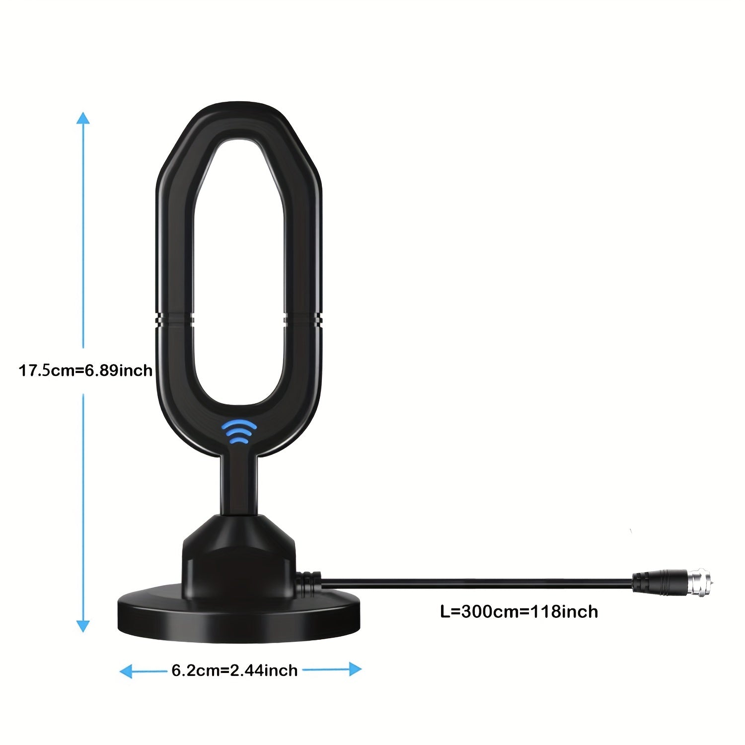 TV Antenna Pro 360° Reception 4K 1080P Compatible.