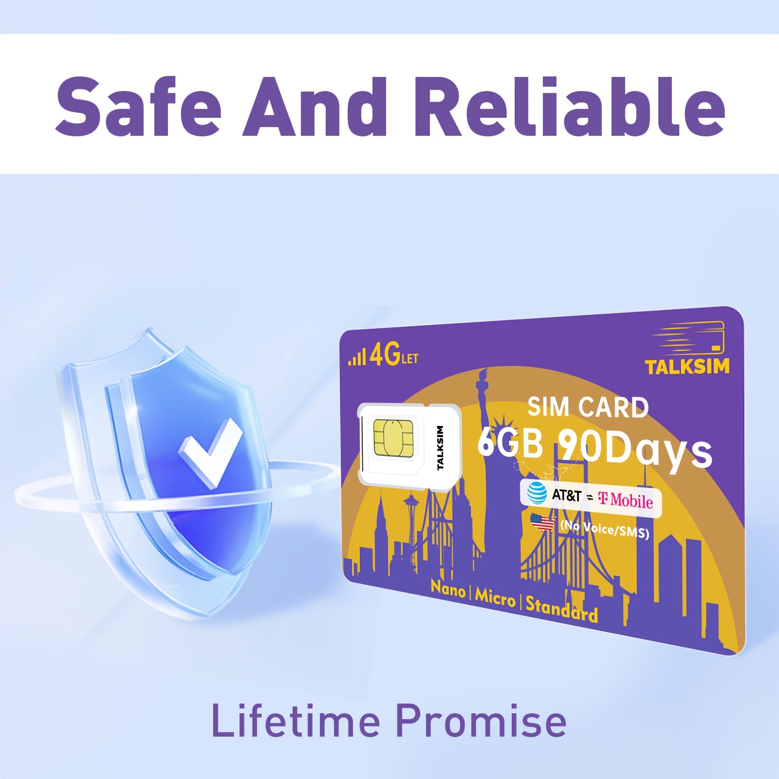 Stay connected hassle-free with this prepaid SIM card—ideal for security cameras, hotspots, smartwatches, and GPS trackers. No voice or SMS, and absolutely no extra fees!