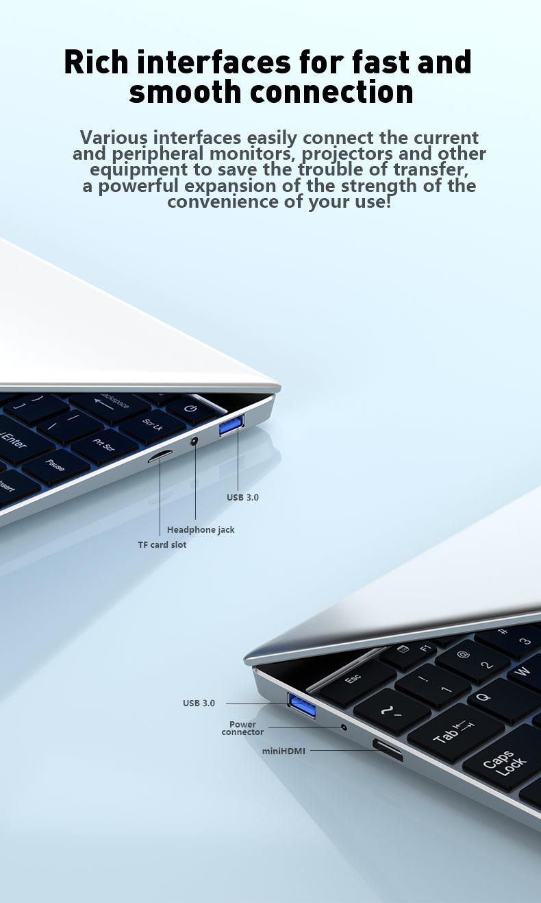 Laptop Intel Pentium N3700 16GB RAM 1024GB SSD Notebook 1920*1080 Resolution Windows 11 Unlock Computer Office Study gamer PC