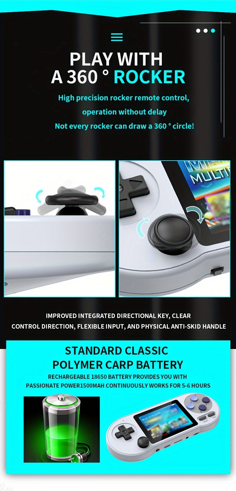 3.0 Inch Handheld Retro Gaming Console Classic Emulator