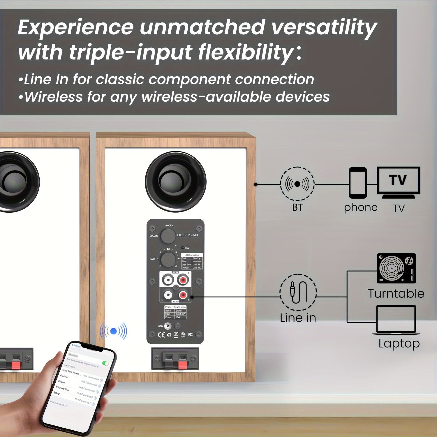 Bookshelf Wireless Speaker/Computer Speakers
