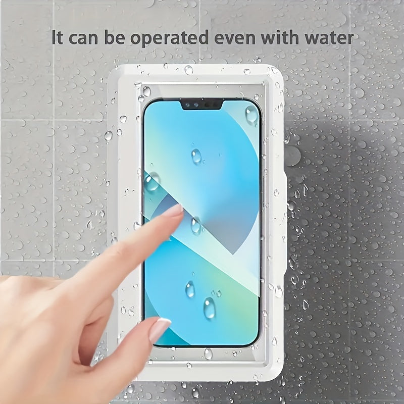 Keep your phone safe and handy with this 1pc shower phone holder—featuring 360° rotation, anti-fog high-sensitivity cover, and universal mount. Perfect for your bathroom, tub, kitchen, or wall!