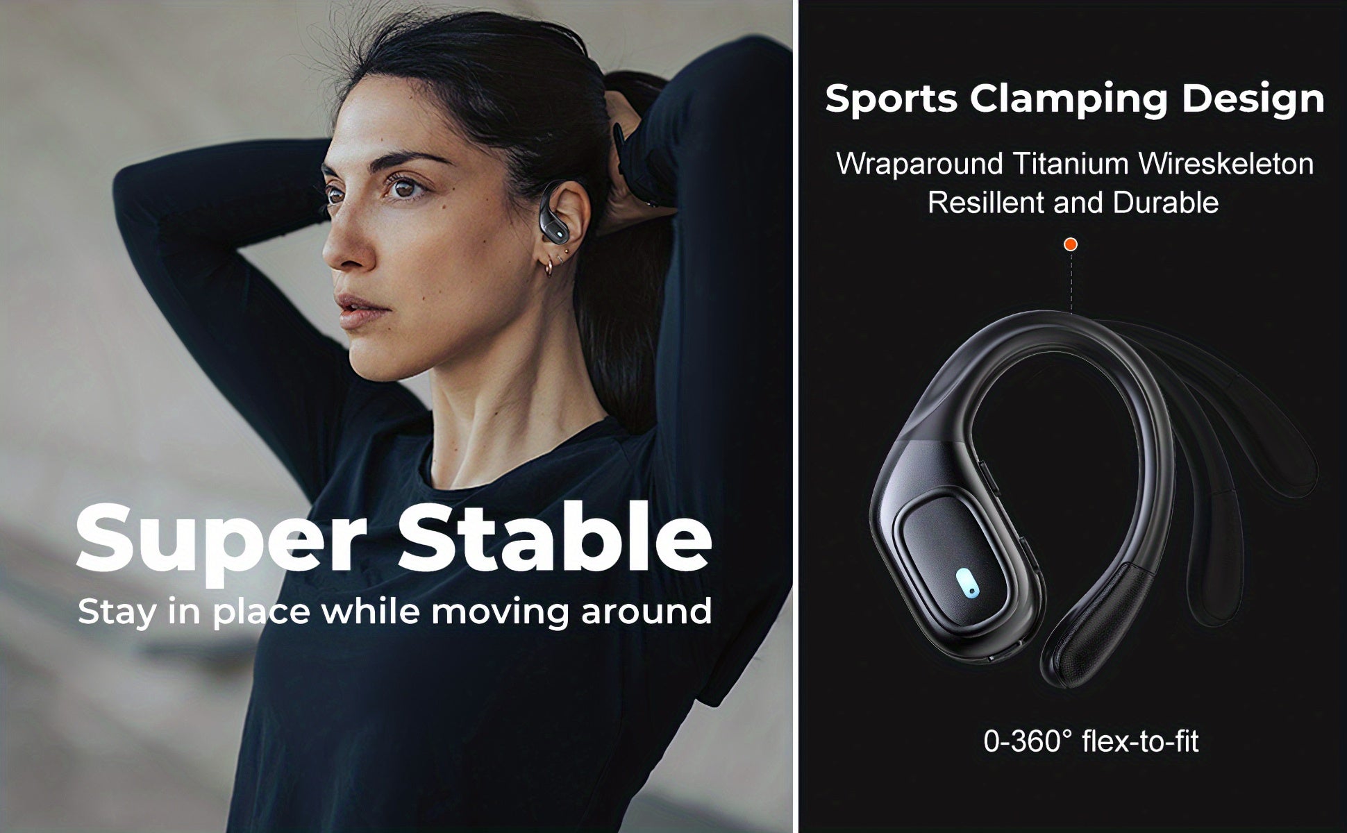 LIFEBEE New Wireless Earphones, Wireless Earbuds for Running Sports, Stereo Audio LED Display, ENC Noise Cancelling Headset Built-in Mic Over-Ear Headphones Earphones with Earhooks