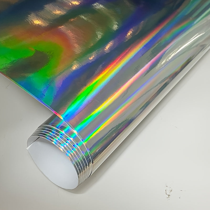 Glossy Plating Silvery Holographic Laser Chrome Vinyl Car Wrap Foil Adhesive Sticker Decal with Air Release