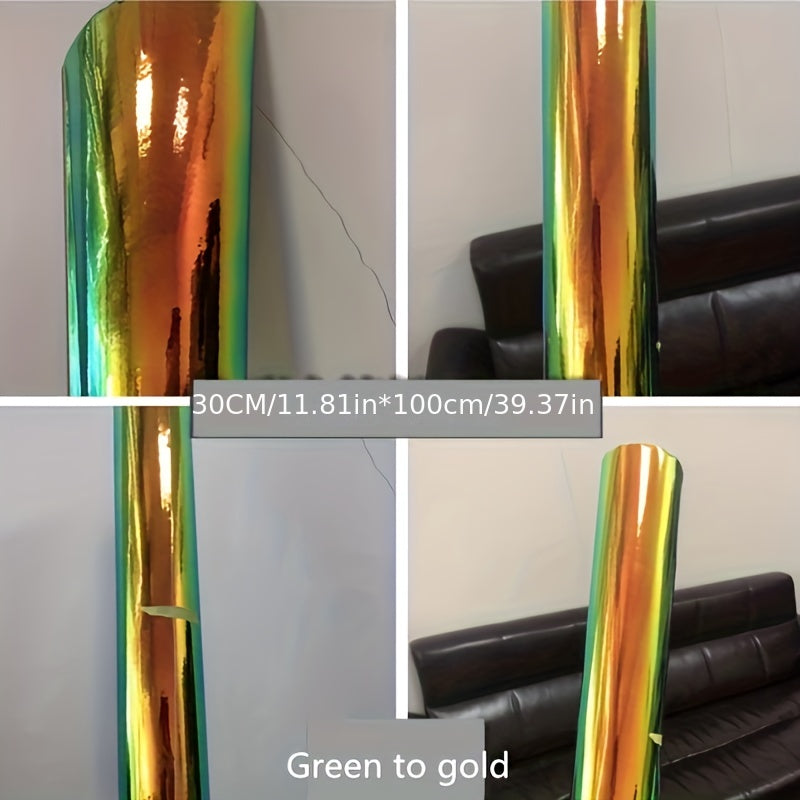 Rainbow Electroplated Car Wrap - Striped, Self-Adhesive Color Changing Film for Cars, Motorcycles & Electric Vehicles