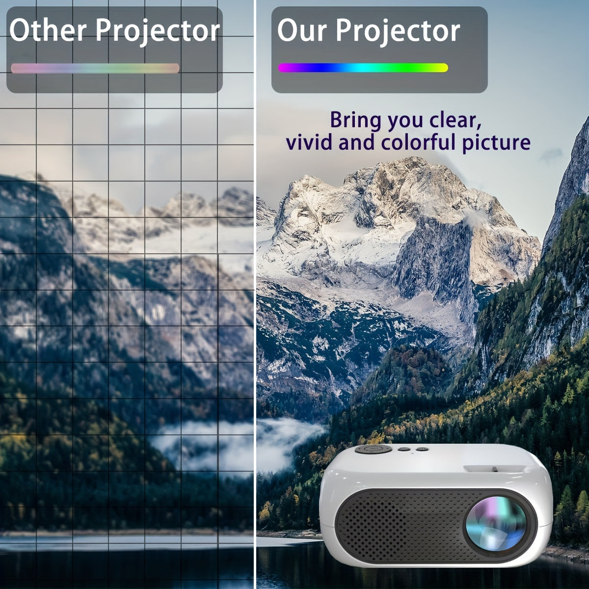 Portable HD Projector For Phone Compatible With IOS/Android/USB/ Laptop/PC/TV Stick/DVD/Game