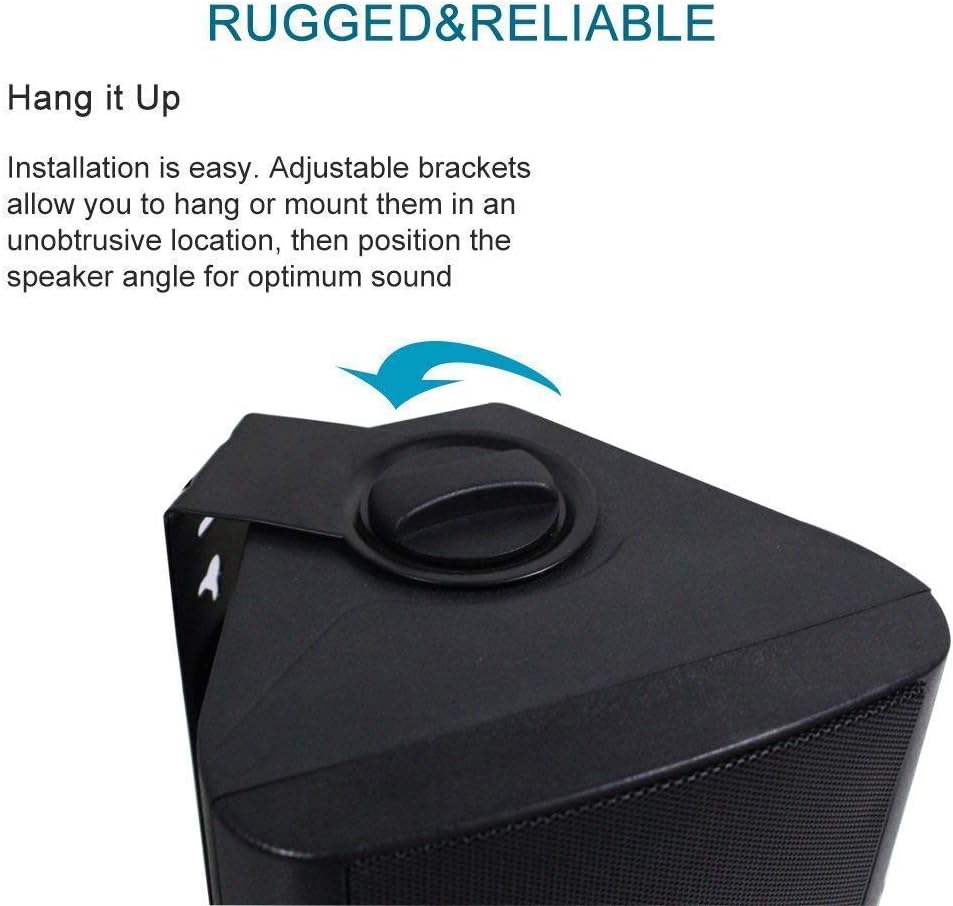 Herdio 2PCS 4'' Passive Indoor Outdoor Speakers With 200W Powerful Bass Expansive Stereo Sound Coverage All-Weather Durability