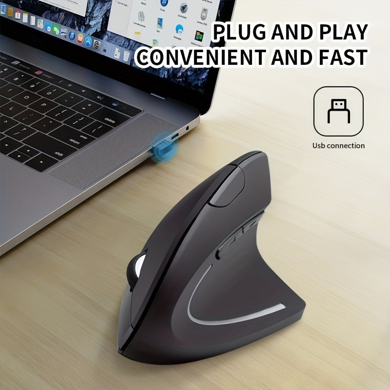 Navigate comfortably with this 2.4GHz ergonomic wireless mouse—designed for smooth, precise control and long-lasting wireless freedom!