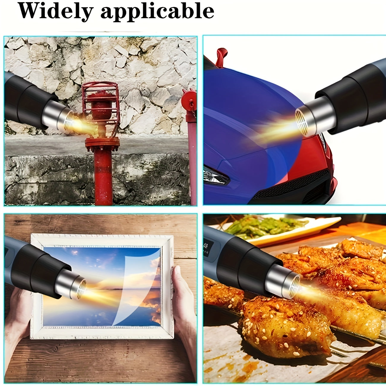 2500W Heat Gun 352°F-1202°F Variable Temperature Control Overload Protection, Hot Air Gun Variable Temperature Control Memory Function, Fast Heating Heavy Duty Hot Air Gun Kit for Car Wrap, Crafts, Shrinking Tubing, Strippi