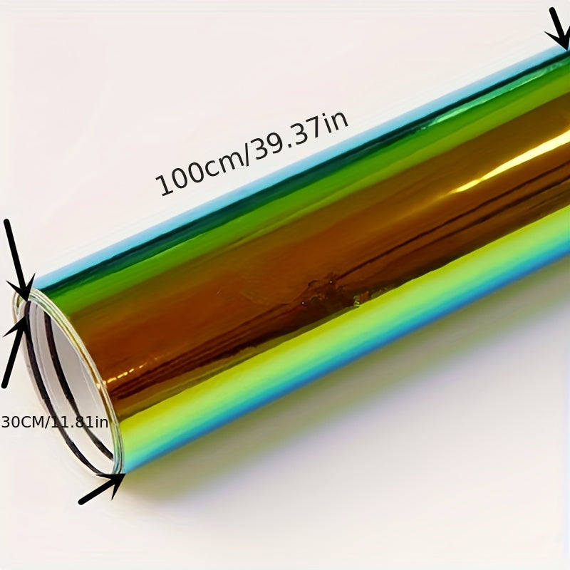 Rainbow Electroplated Car Wrap - Striped, Self-Adhesive Color Changing Film for Cars, Motorcycles & Electric Vehicles