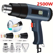 2500W Heat Gun 352°F-1202°F Variable Temperature Control Overload Protection, Hot Air Gun Variable Temperature Control Memory Function, Fast Heating Heavy Duty Hot Air Gun Kit for Car Wrap, Crafts, Shrinking Tubing, Strippi