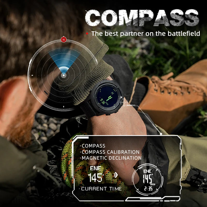 NORTH EDGE APACHE-46 Men's Digital Watch Outdoor Sports Running Swimming WR50M Outdoor Sport Watches Altimeter Barometer Compass