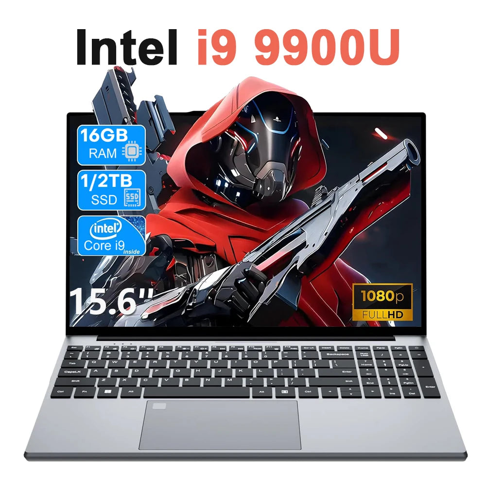 2026 Gaming Laptop Intel i9-10980HK/9900U Windows 11 Pro Office Study Computers 16GB RAM 1TB SSD Backlit Keyboad 15.6" Notebook