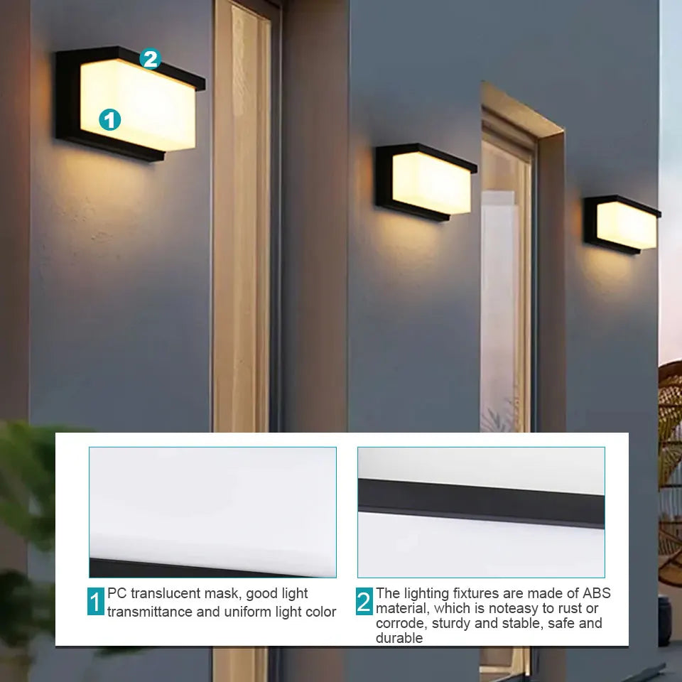 LED Outdoor Wall Light Waterproof outdoor led light Radar Motion Sensor outdoor lamp for Balcony garden lights outdoor lighting