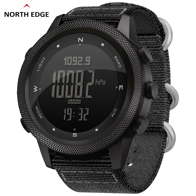 NORTH EDGE APACHE-46 Men's Digital Watch Outdoor Sports Running Swimming WR50M Outdoor Sport Watches Altimeter Barometer Compass