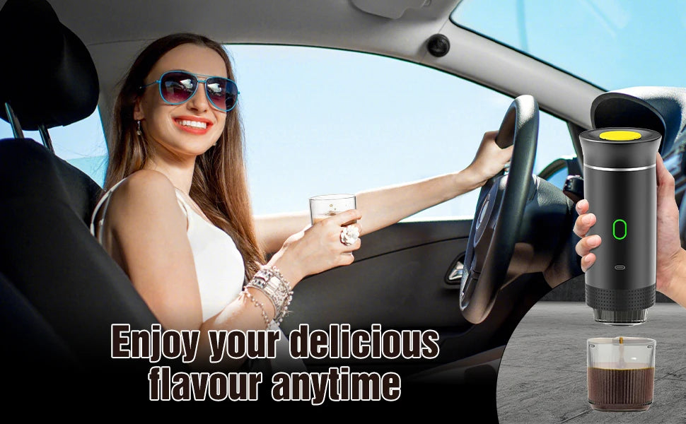 3-in-1 Wireless Electric Portable Espresso Coffee Machine for Car & Home Camping Coffee Maker Capsule Powder Travel Coffee Maker