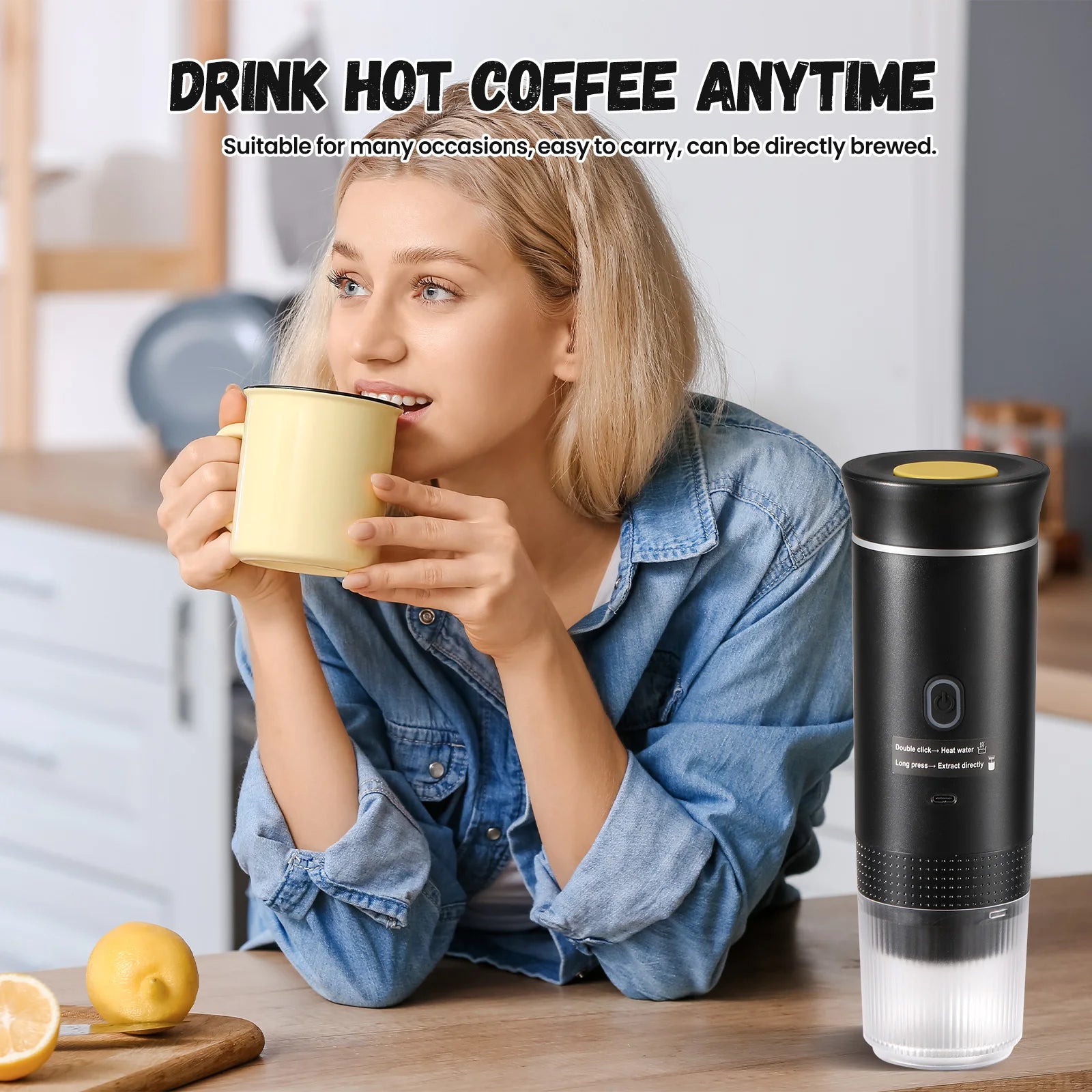 3-in-1 Wireless Electric Portable Espresso Coffee Machine for Car & Home Camping Coffee Maker Capsule Powder Travel Coffee Maker