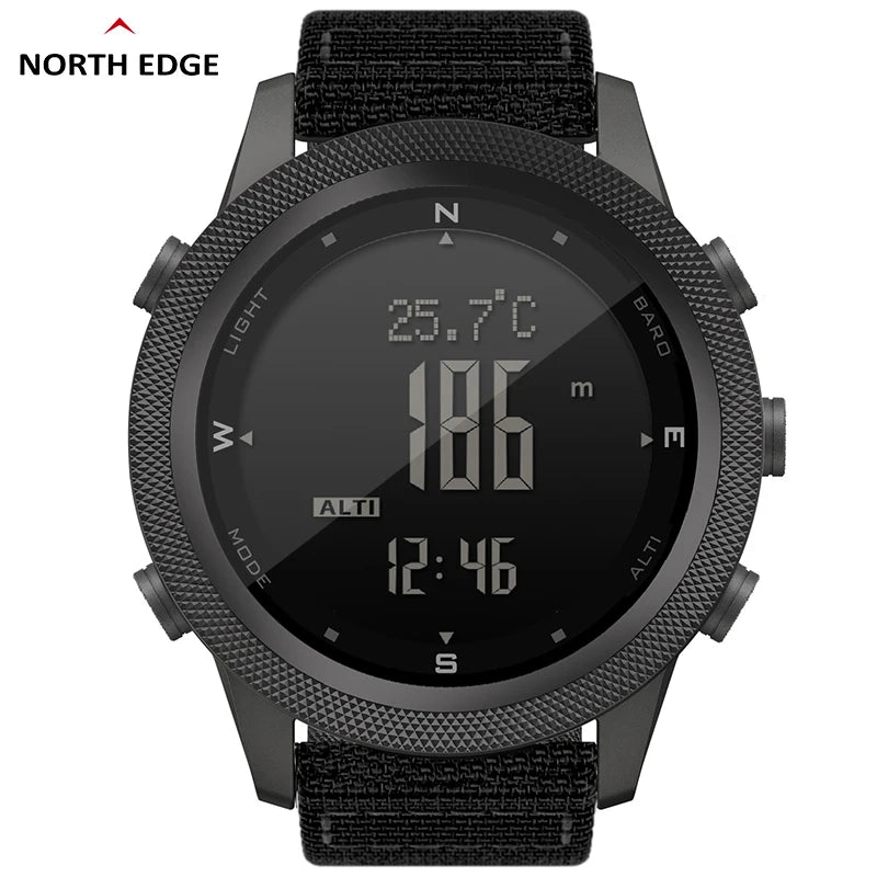 NORTH EDGE APACHE-46 Men's Digital Watch Outdoor Sports Running Swimming WR50M Outdoor Sport Watches Altimeter Barometer Compass