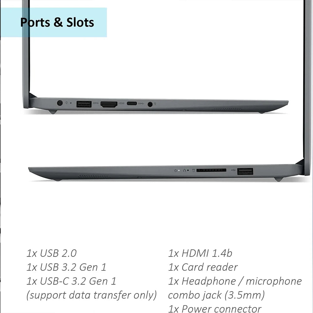 Stay productive with the Lenovo Ideapad 1i business laptop—15.6" display, Intel Celeron N4500 processor, up to 20GB RAM, dual storage (128GB eMMC + 1TB PCIe SSD), WiFi 6, and 1-year Office 365 subscription!
