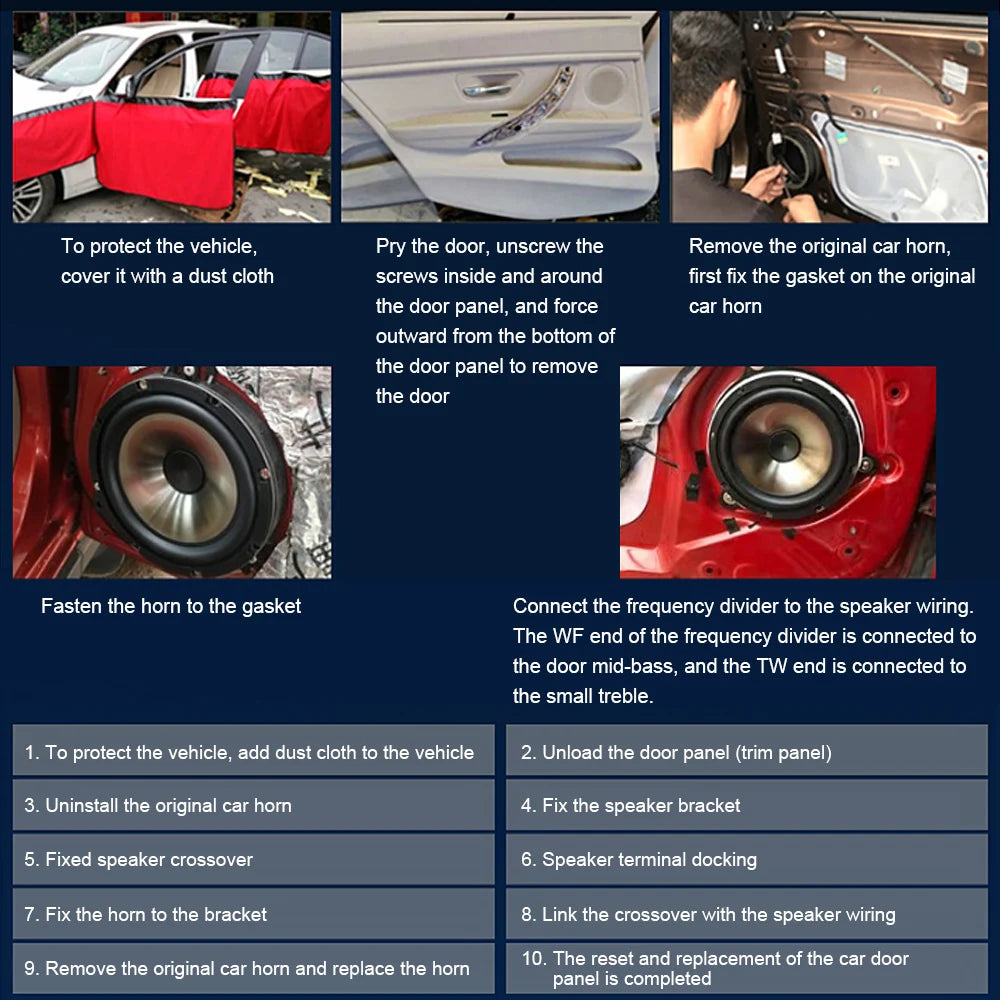 Car Audio Speaker 6 Inch 600W 2-Way Full Range Frequency Automotive Audio Loudspeaker Heavy Mid-bass Ultra-thin Modified Speaker