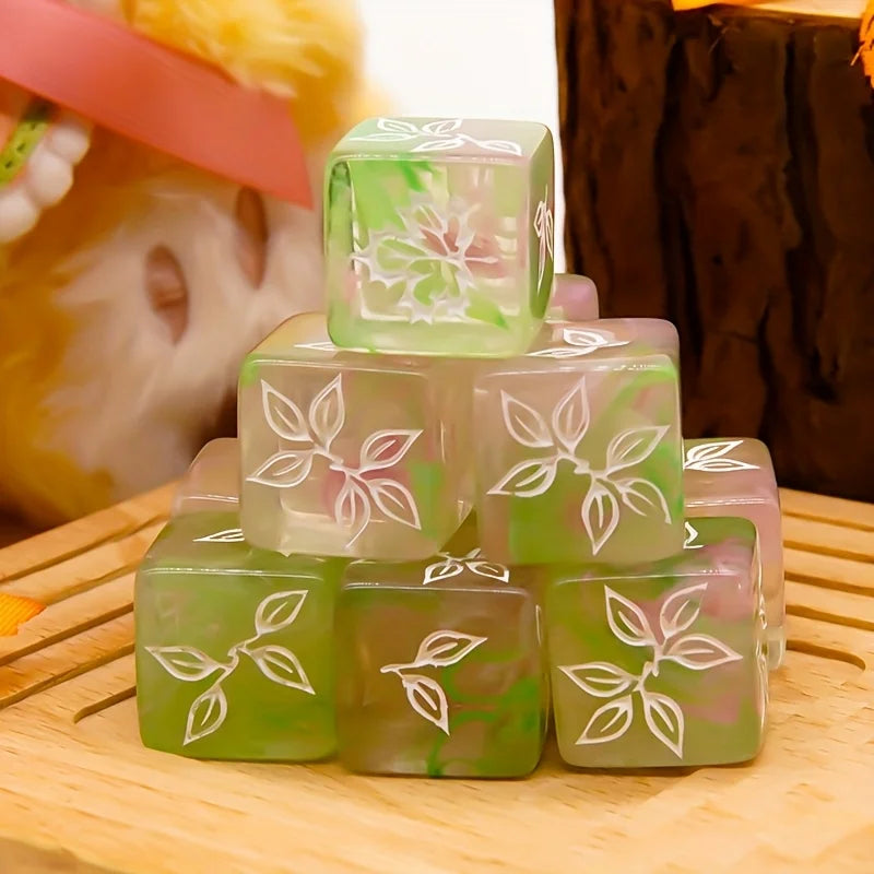 10PCS Unique Maple Leaf Dice Set | Board Game Dice for Family Party, Halloween Christmas Festival, Couple & Collection Gift