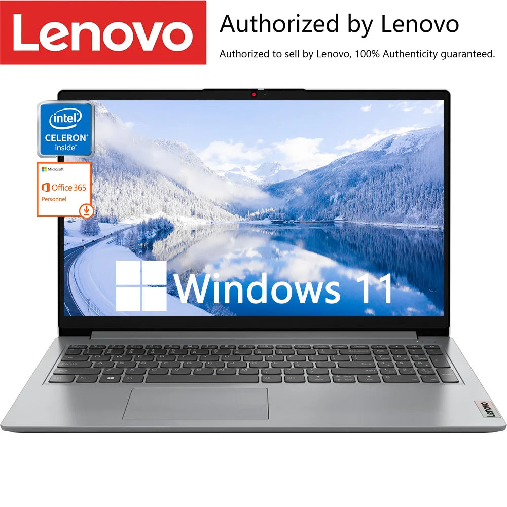 Stay productive with the Lenovo Ideapad 1i business laptop—15.6" display, Intel Celeron N4500 processor, up to 20GB RAM, dual storage (128GB eMMC + 1TB PCIe SSD), WiFi 6, and 1-year Office 365 subscription!