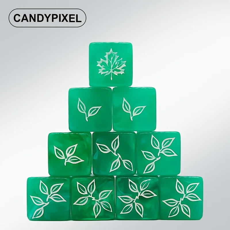 10PCS Unique Maple Leaf Dice Set | Board Game Dice for Family Party, Halloween Christmas Festival, Couple & Collection Gift