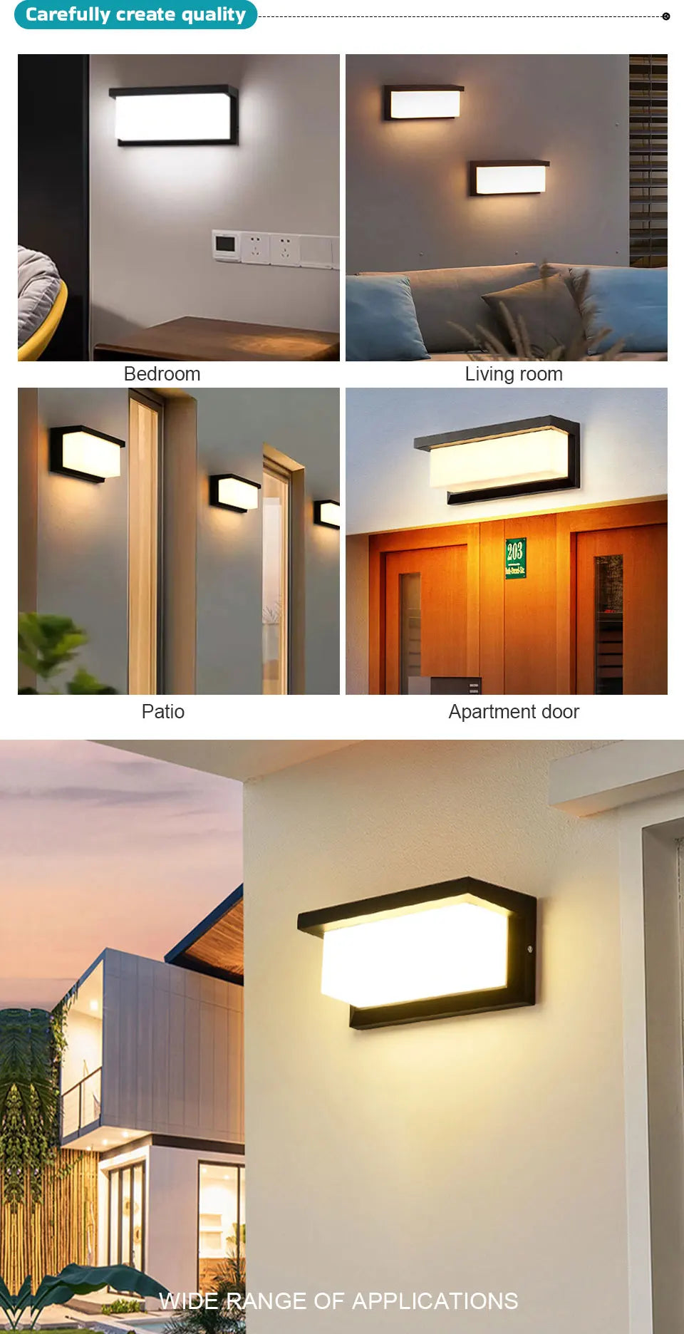 LED Outdoor Wall Light Waterproof outdoor led light Radar Motion Sensor outdoor lamp for Balcony garden lights outdoor lighting