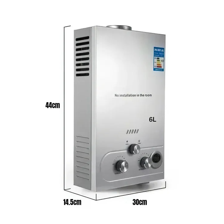 6L LPG Gas Water Heater tainless Steel Tankless Propane Gas LPG LPG body With show Kit Home Camping Appliance