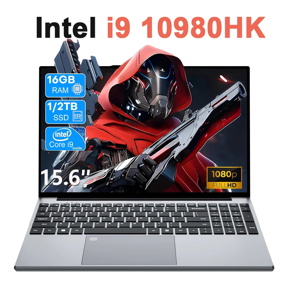 2026 Gaming Laptop Intel i9-10980HK/9900U Windows 11 Pro Office Study Computers 16GB RAM 1TB SSD Backlit Keyboad 15.6" Notebook