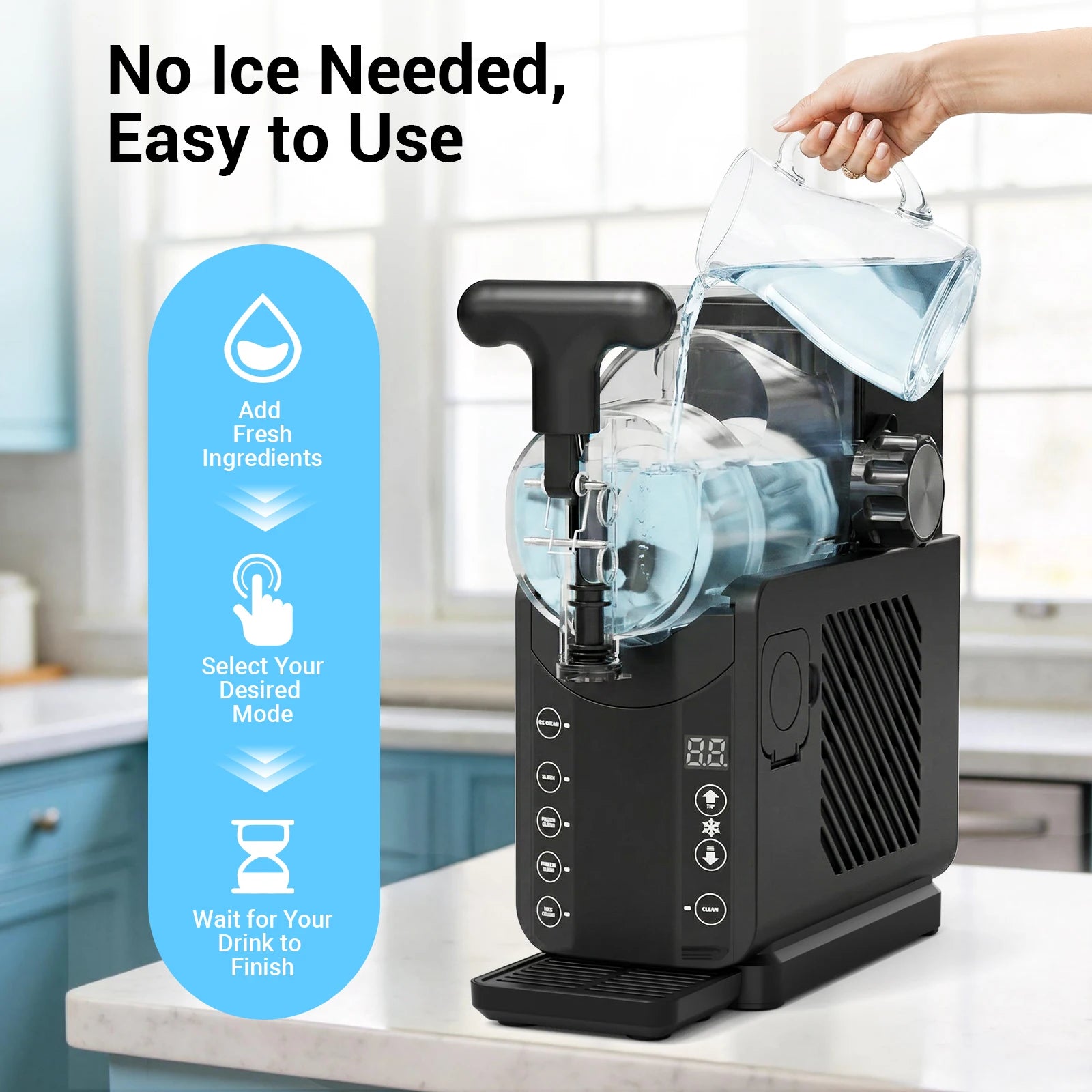 2-in-1 Slushie Machines & Soft Serve Ice Cream Maker, 68oz Vessel No-Ice-Needed  Slushy Maker Machine Frozen Drink Machine