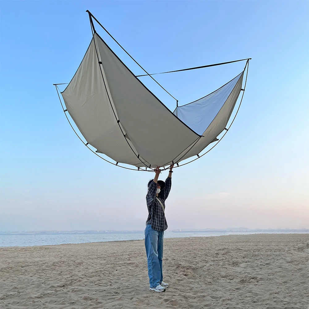 Lightweight 2–4 Person Camping Tent for Beach Park Waterproof Sun Shelter Shade Canopy Awning for Outdoor Fishing Family Arch 4