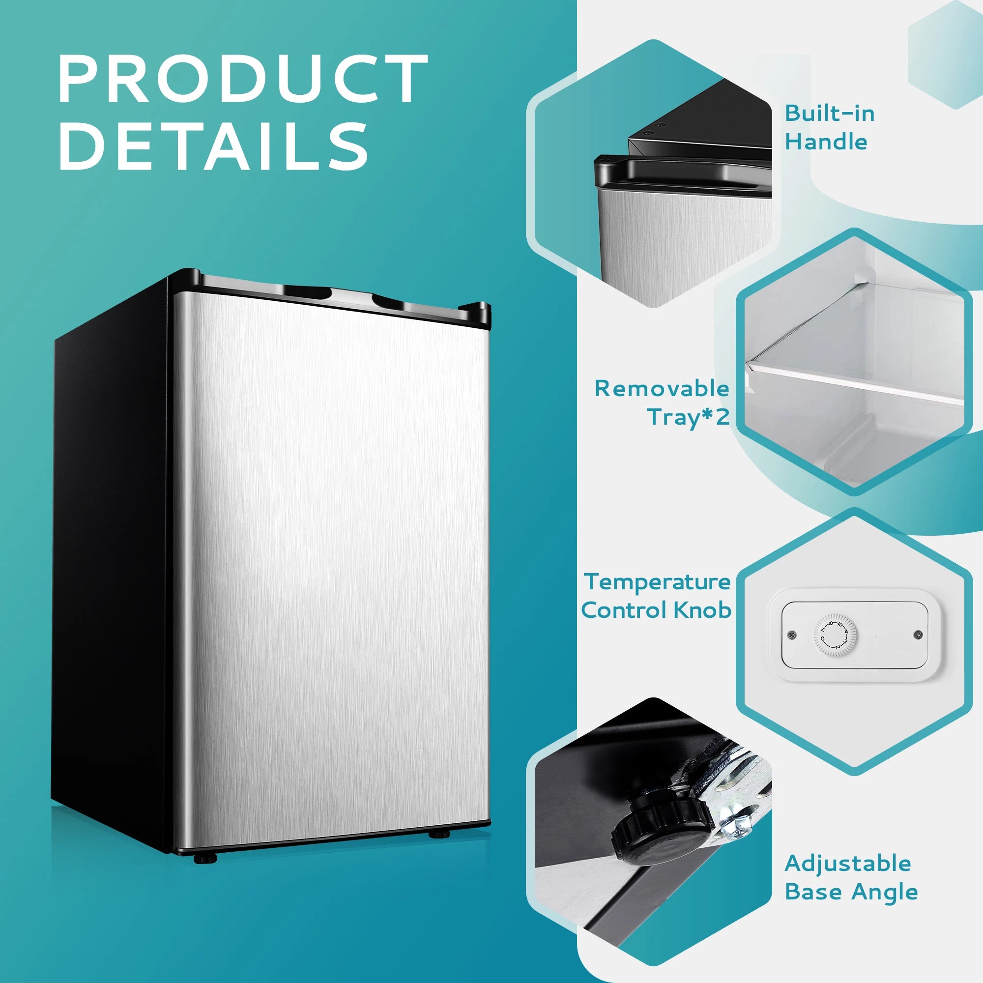 SIMZLIFE Upright freezer 3.0Cubic Feet Single Door Compact Mini Freezer with Reversible Door Small freezer for Home Dorms Office