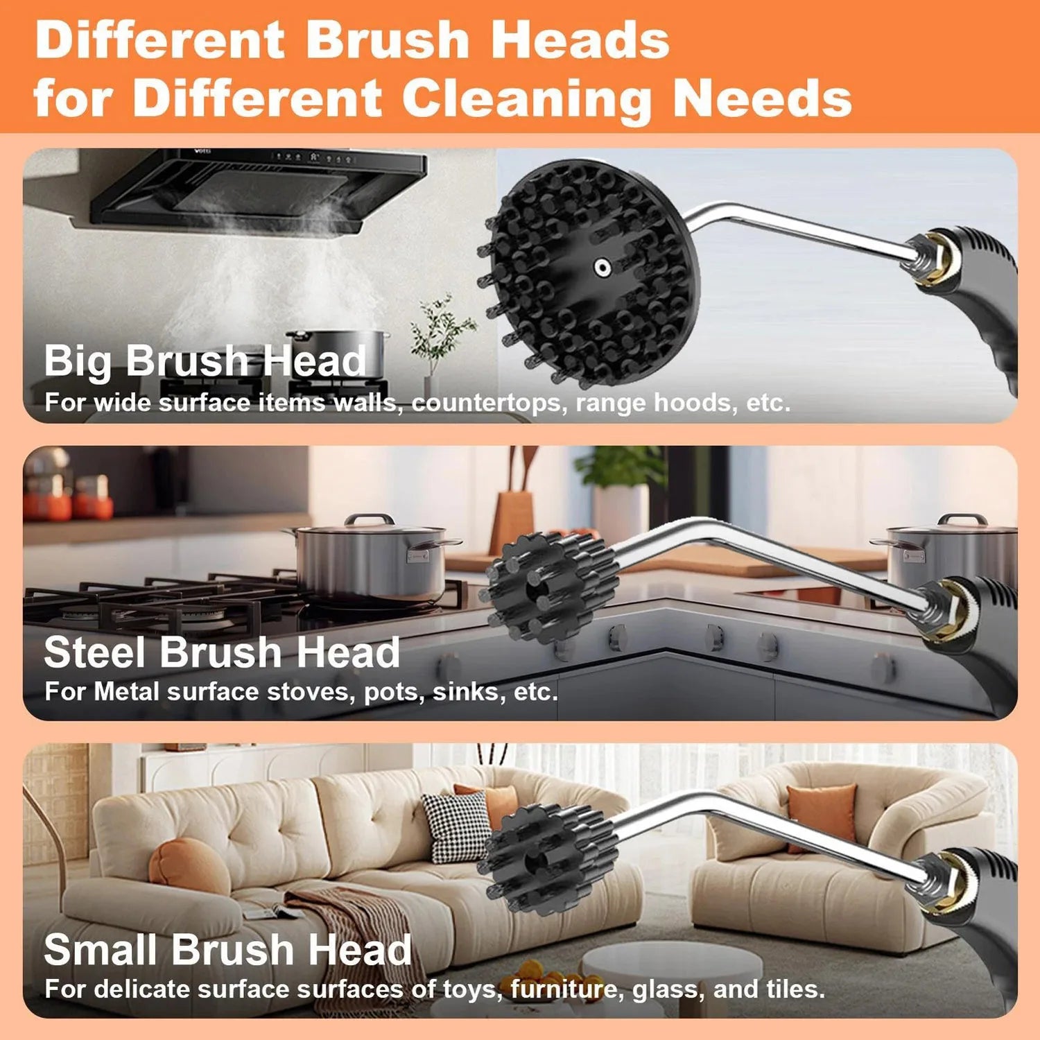 3800W High Pressure Steam Cleaner, Portable Household & Car Steam Cleaning Machine with Handheld Spray Gun, High Temperature Multipurpose Cleaner for Kitchen, Bathroom, Upholstery, Tile, Grout & Auto Detailing