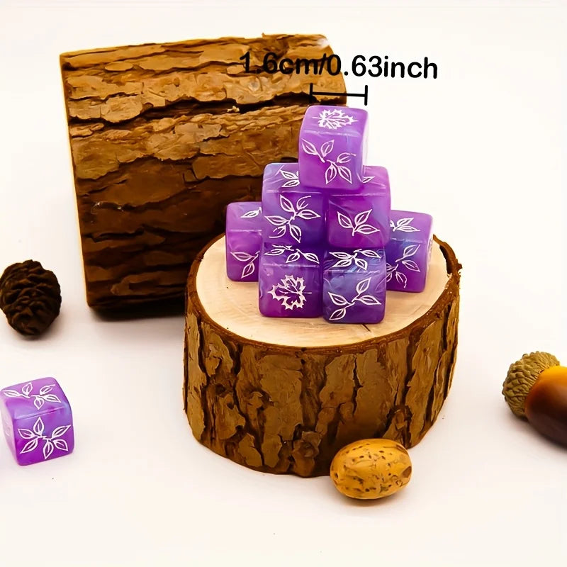 10PCS Unique Maple Leaf Dice Set | Board Game Dice for Family Party, Halloween Christmas Festival, Couple & Collection Gift