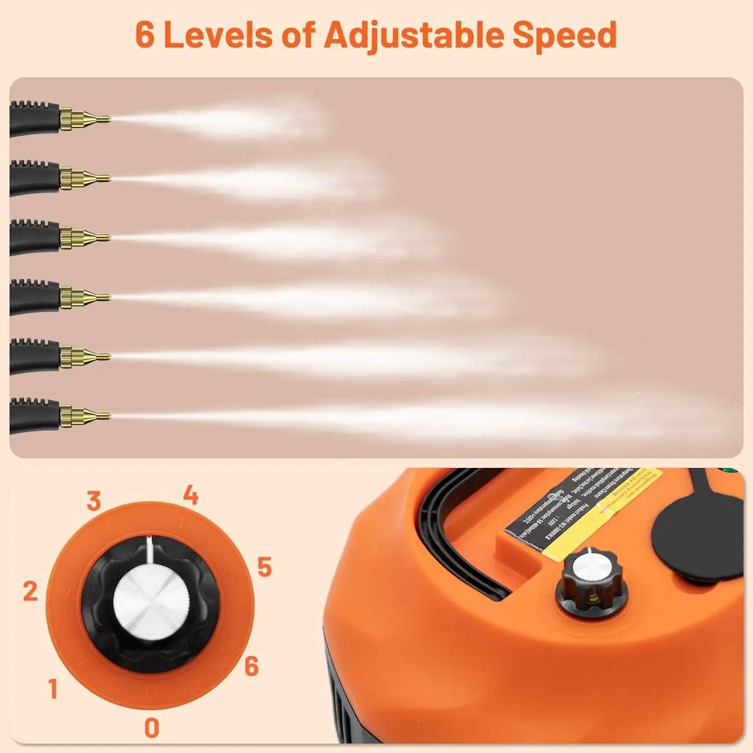 3800W High Pressure Steam Cleaner, Portable Household & Car Steam Cleaning Machine with Handheld Spray Gun, High Temperature Multipurpose Cleaner for Kitchen, Bathroom, Upholstery, Tile, Grout & Auto Detailing
