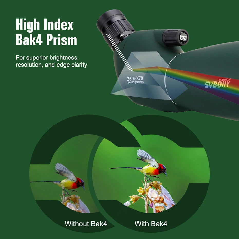 SVBONY SV28 Telescope Spotting Scope Powerful Zoom Monocular FMC BAK4 Waterproof For Bird Watching Target Shotting