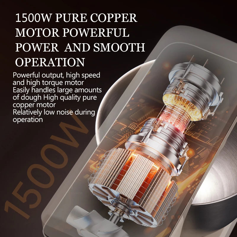 SUNATUR 5.5L New Planetary Stand Mixer Chef Machine Household Automatic Dough Kneading Home Appliance Professional 220V