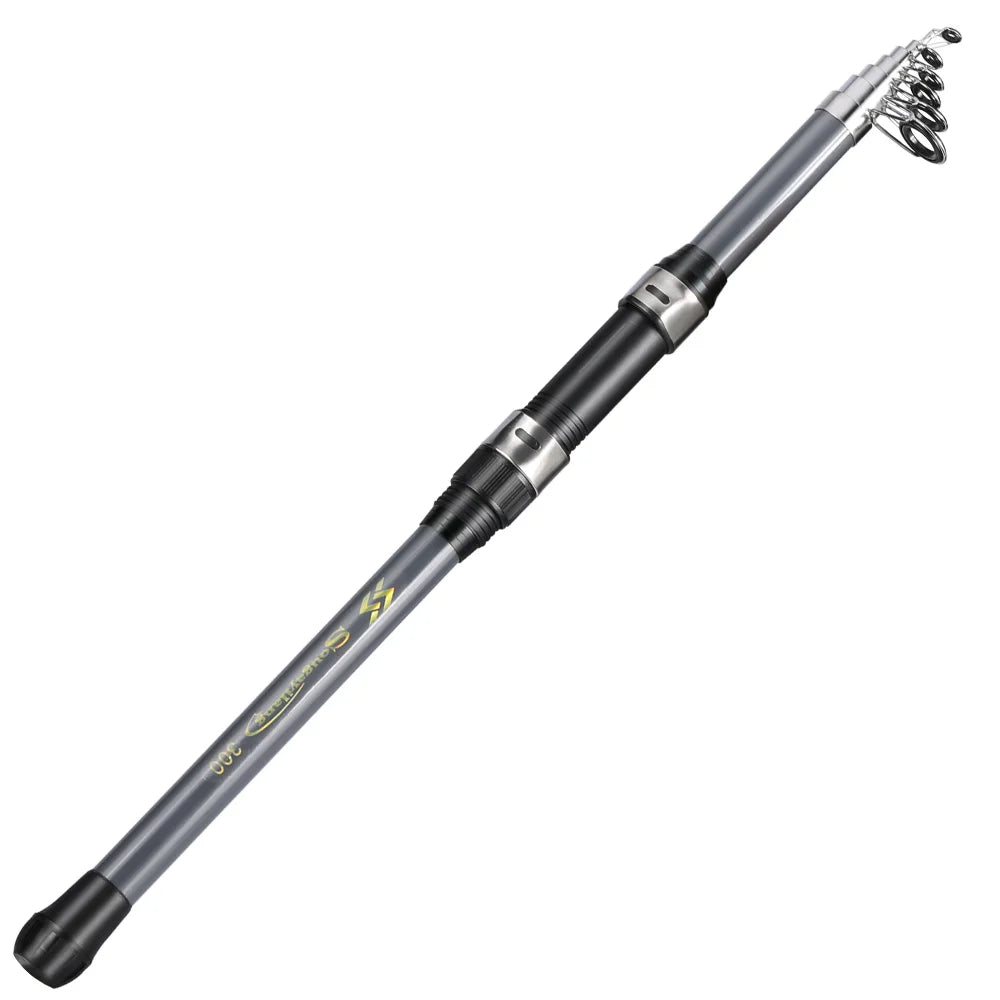 Sougayilang Carbon Fishing Rod 2.1-3.0m Telescopic Fishing Rod Baitcasting Rod Portable Leisure  Fishing Rod Saltwater Fishing