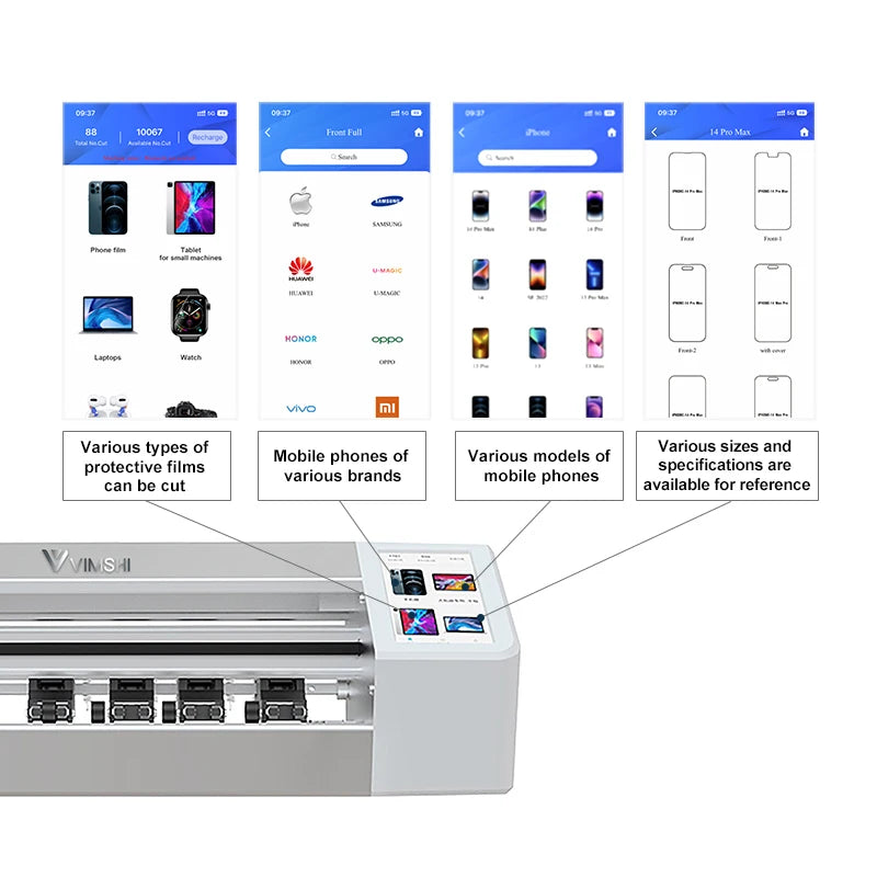 Vimshi A3 Smart Screen Protector Cutting Machine for Mobile Phones Anti-Glare Hydrogel Film for GPS Smart Watches Tablets