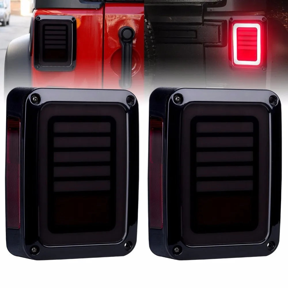 LED Tail Lights Smoke Lens For Jeep Wrangler 2007-2017 JK JKU With Break Back Up Light Reverse Turn Parking Signal Lamp Assembly