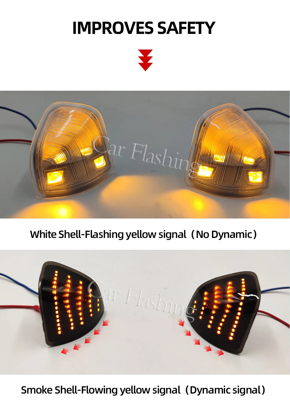 2Pcs For Dodge Ram 1500 2500 3500 Front Mirror Turn Signal Light Clear Smoke Lens Amber LED Side Mirror Turn Signal Lights