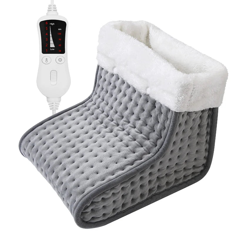 Soft Fleece Electric Heated Foot Warmer Auto-Off Feature Portable Household Bedroom Heater for Work Sleep Overheat Protection