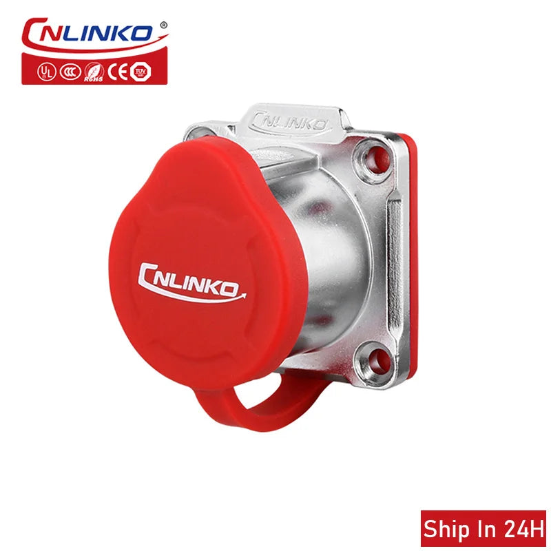 Cnlinko LP24 Plastic IP67 Waterproof 3pin Aviation Electric Plug Socket AC500V 25A Power Connector for Circular Wire Connection