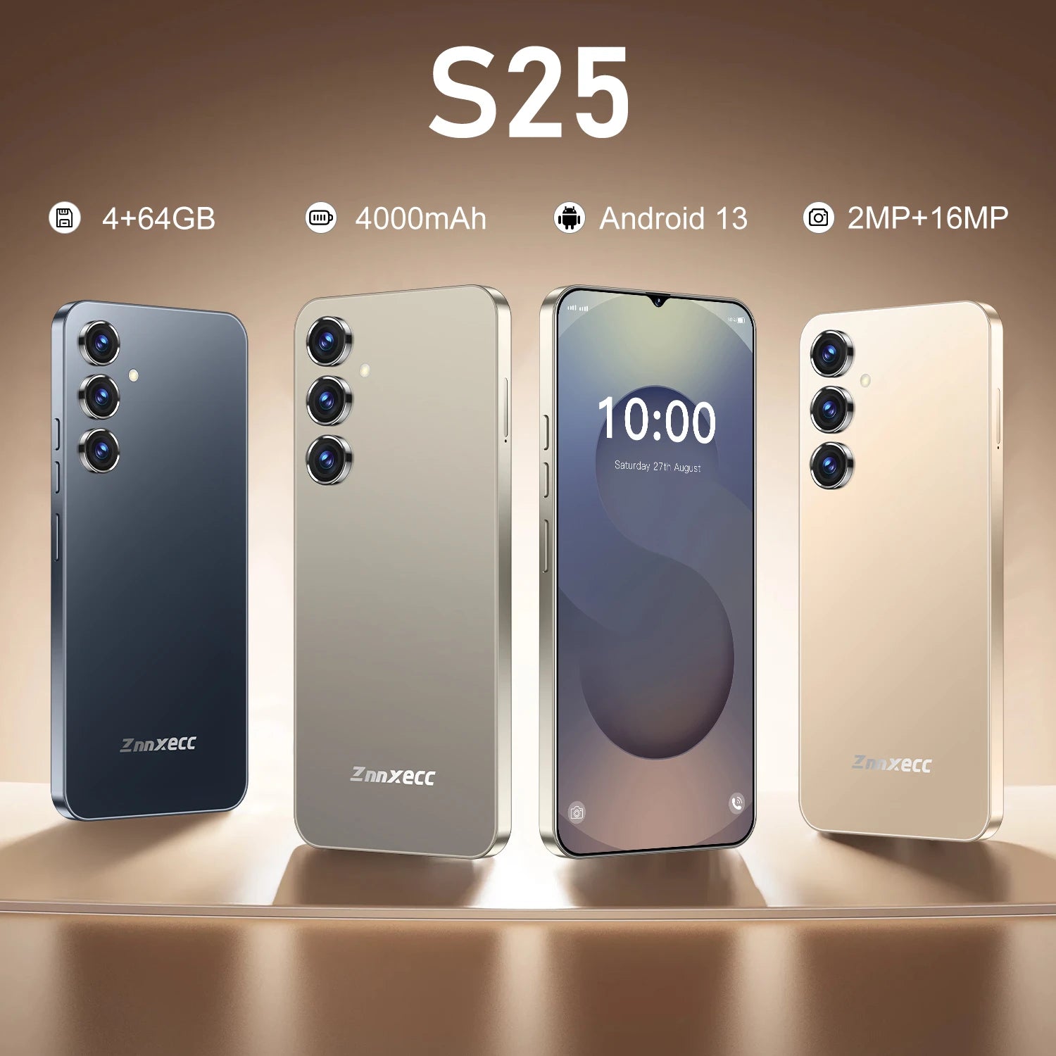 Experience smooth performance with the S254 smartphone—featuring an 8-core processor, 64GB storage, facial recognition, and high-definition screen resolution!